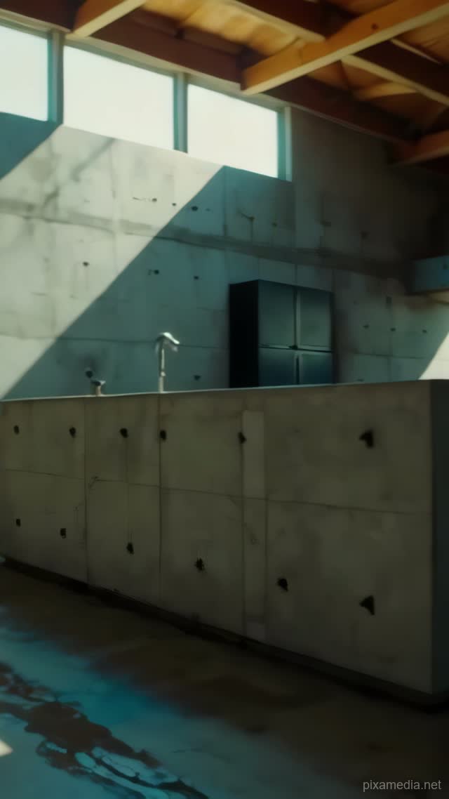 Mud Tracks on Concrete Dawn - Architecture & Interior AI stock